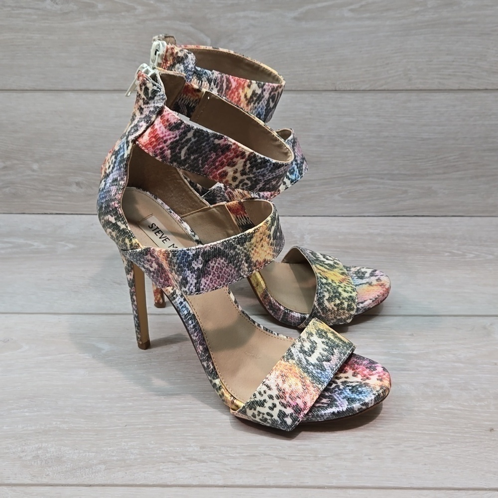 Steve Madden Women Mira Ankle Heels Sandals shoes sz 8.5